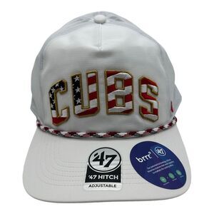 NWT 47 Brand Hitch‎ BRRR Chicago Cubs MLB Flag Patriotic Strapback Hat Cap